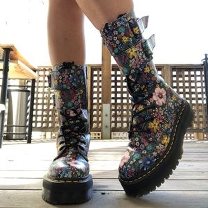 Dr. Martens Floral Lace Up Boots